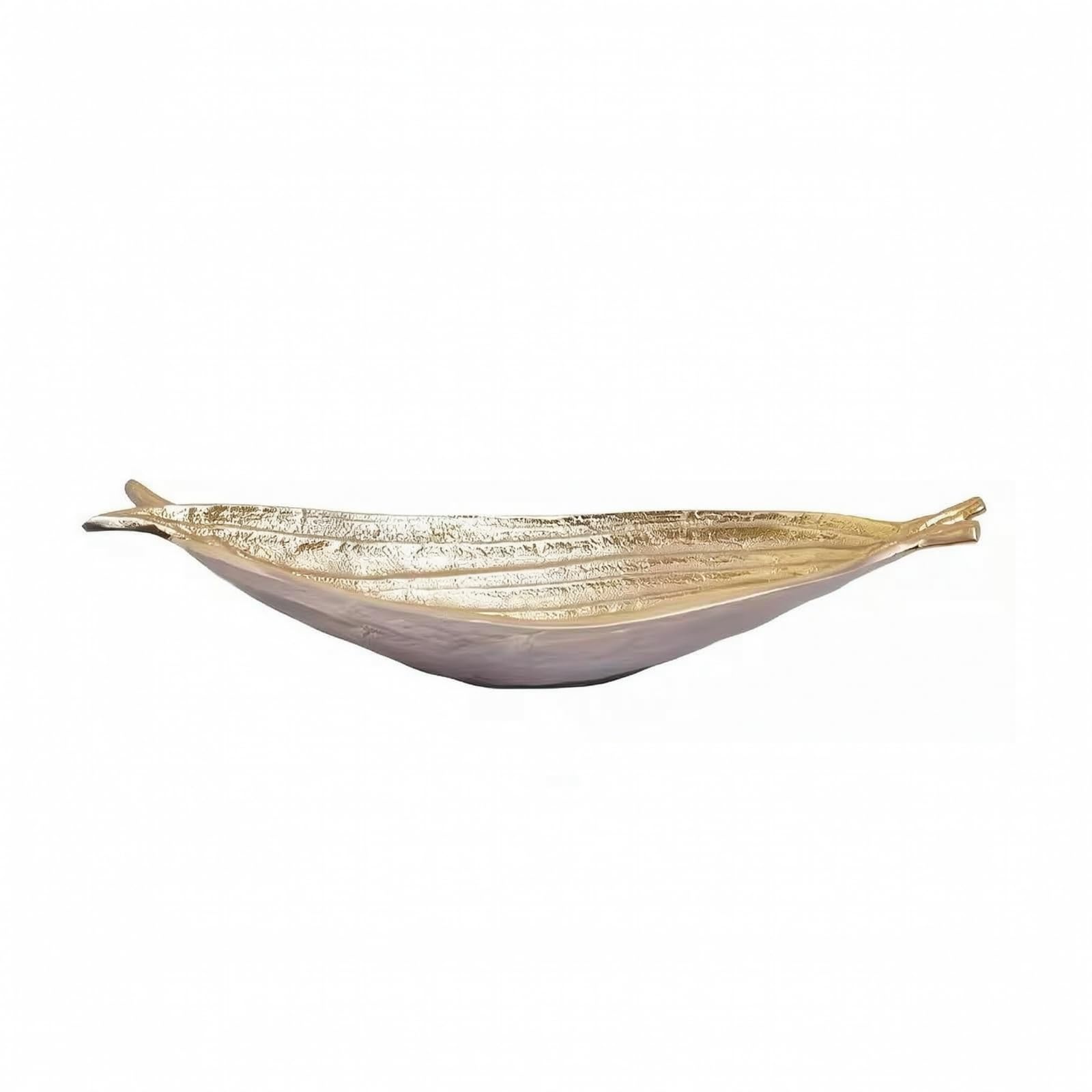 Bandeja Aluminio con Forma Hoja Reflecte Bandeja Decorativa Moderno Decorativo para Recibidor, 48x16x10cm