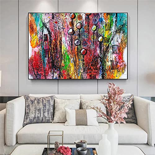 Toile abstraite moderne 60x90cm pour une ambiance de salon apaisante