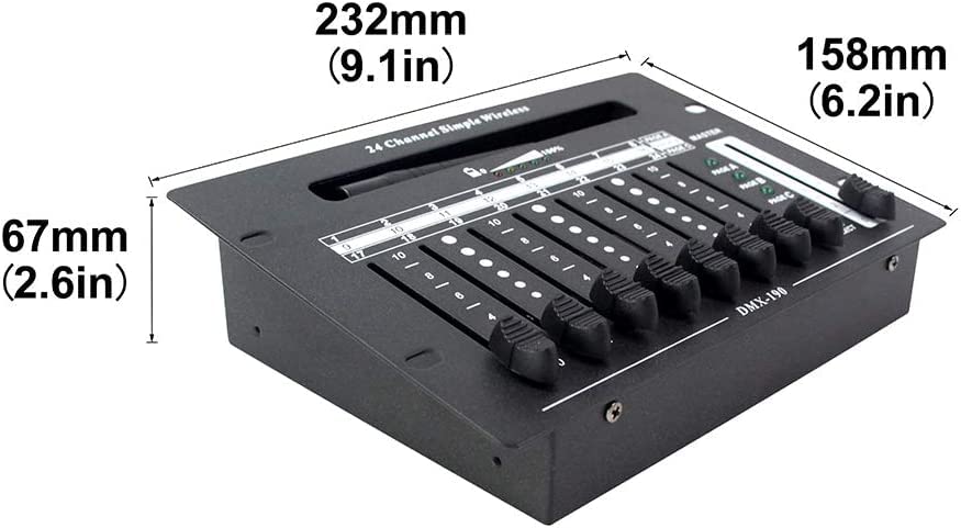 DMX dj Controller,Dmx Console, 24CH Dmx512 Console, Controller Panel Use For Editing Program Of Stage Lighting Runing, for DJs Bands Bars Pubs Clubs Family Party