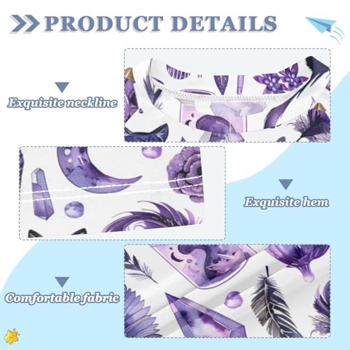 ALAZA Kids Rash Guard Boys Toddler Swim Shirts Short Sleeve Cat Purple UPF 50+ 3T3