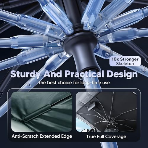 Image of Autorder Windshield Sun Shade Umbrella for 2023-2026 Honda CR-V CRV Accessories,Upgraded Ice Crystal Material,Easy Setup Umbrella Sunshade for Car Windshield,100% Sun Blocking