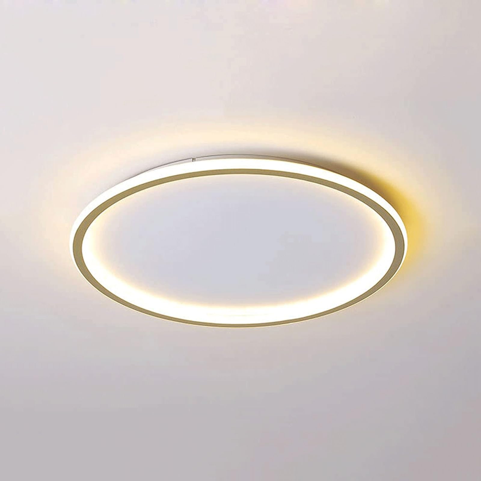 DUddTTW Circular Ceiling Light Fixture Dimmable Ceiling Lamp LED Flush Mount Lighting Halo Shape Close to Ceiling Light Hallway Chandelier(Gold)