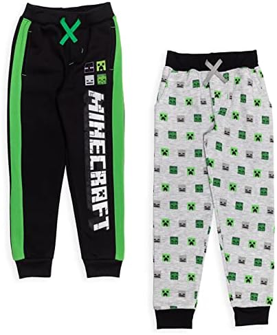 Minecraft Boys' 2-Pack Fleece Jogger Pants Little Kid to Big Kid