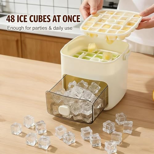 Cubetera doble bandeja 48 cubos con tapa y pinzas 2 pcs miniatura 2