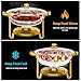 IMXSUMDA Chafing Dish Buffet Set 4 Pack, 5QT Gold Round Chafing Dishes for Buffet, High Grade Chafers and Buffet Warmers Sets with Glass Lid, Rolled-Edge Food Warmers for Parties, Weddings, Catering