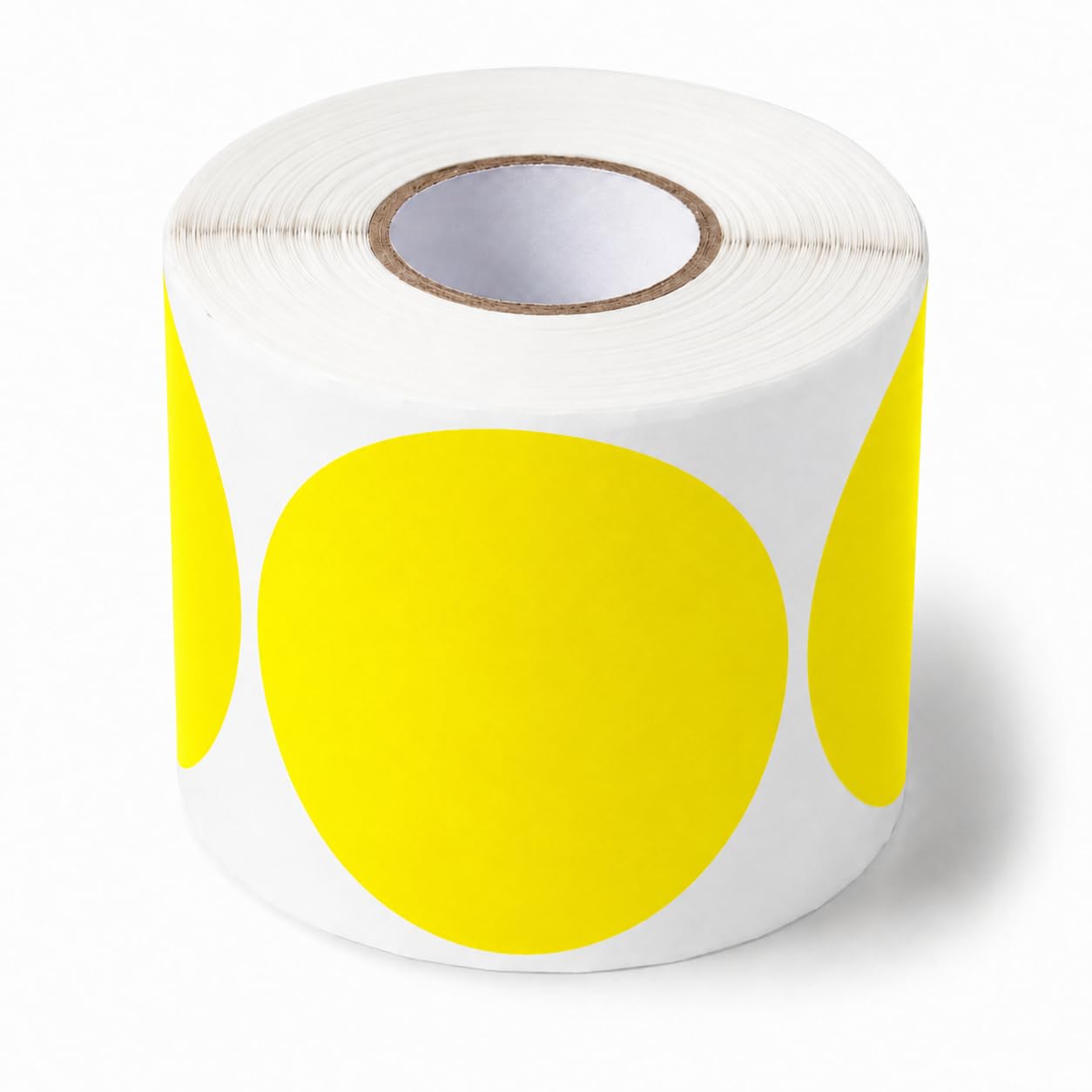 Round Inventory Labels by Glownary – 3.0 Inches Diameter, Semi-gloss Paper, Yellow, Pack of 500, Model 323by3bc