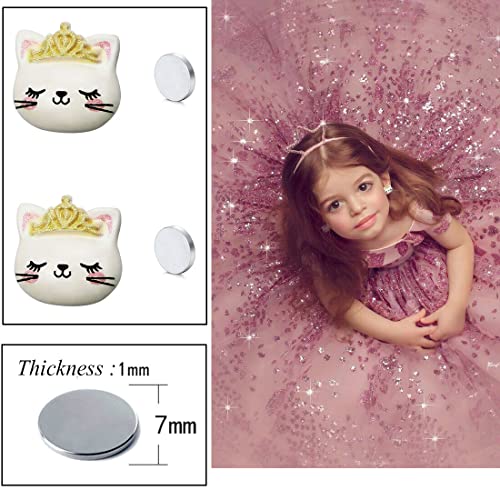 Spiritlele 12 Pairs Bear Cartoon Magnetic Earrings Set Resin Clip On Non Piercing Fake Stud Earrings For Girls Women #TOP4