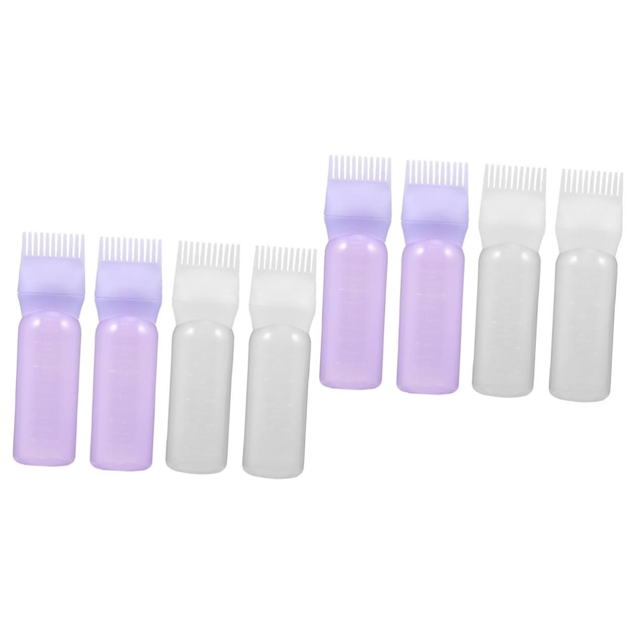 balacoo 8pcs Hair Coloring Tool Graduated Scale Applicator Bottles for Even Color Distribution Easy Use Hair Dye Bottles with Smooth for Salon and Applications