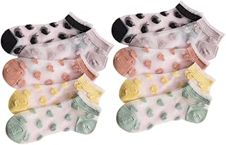 10 pares de meias de renda transparente no tornozelo para o verão, meias curtas respiráveis de nylon de seda, meias curtas com babados, para mulheres e meninas, aleatórias, Cor aleatória., Tamanho Único