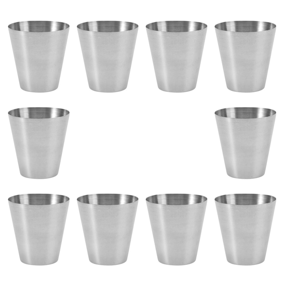 10pcs 100ml Stainless Steel Shatterproof Reusable Beverage Cups Stackable Water and Beer Mugs Portable Party Drinkware Set for