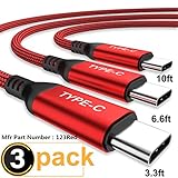 USB Type C Cable, 2 Pack (6.6ft) USB C Cable Nylon Braided Fast Charger Cord (USB 2.0) for Samsung Galaxy S8,S8 Plus,Google Pixel XL,Nintendo Switch,Nexus 6P,LG G6,Macbook12
