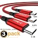 USB Type C Cable, iAlegant USB C Cable 6.6Ft(2 PACK) Nylon Braided Cord USB Type A to C Fast Charger for Samsung Galaxy S9,Note 8,S8 Plus,LG V30 V20 G6 G5,Google Pixel xl 2,Nexus 6P 5X,Moto Z Z2 (Red)