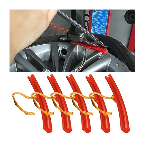 CGEAMDY 5PCS Auto Reifenwechsler Schutz, Reifen Radwechsel Edge Savers Tool, Schutz bei der Reifenmontage, Reifenwechsel Felgenschutz, Motorrad Felgenschützer (Rot)