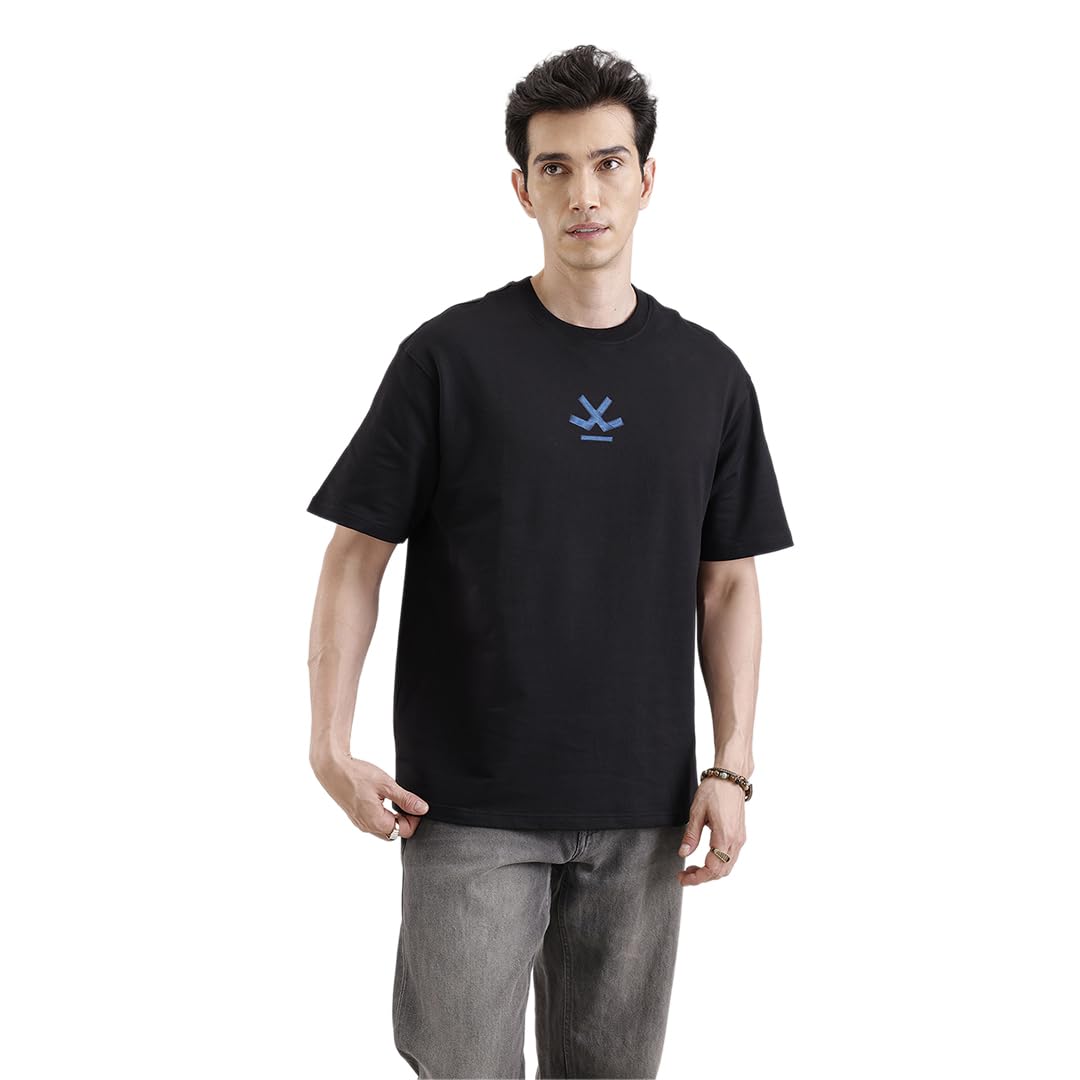 wrogn Men's Pure Cotton T-Shirt | Placement Print | Oversized Fit-picture-11