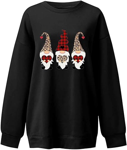 Miniatura 4 de Sudadera de Navidad para mujer, manga larga, cuello redondo, ajuste holgado, sin botones, para vacaciones, otoño e invierno