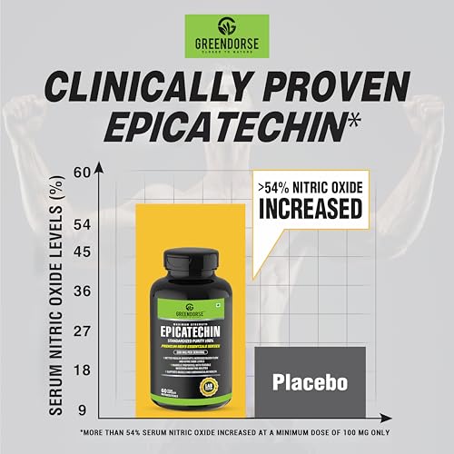 Image of GREENDORSE EPICATECHIN- 99% Purity Workout Capsules | Lean Muscle Growth, Myostatin Inhibitor, Nitric Oxide Booster, Improved blood flow & cognitive functions | Lab tested- 60 Veg capsules