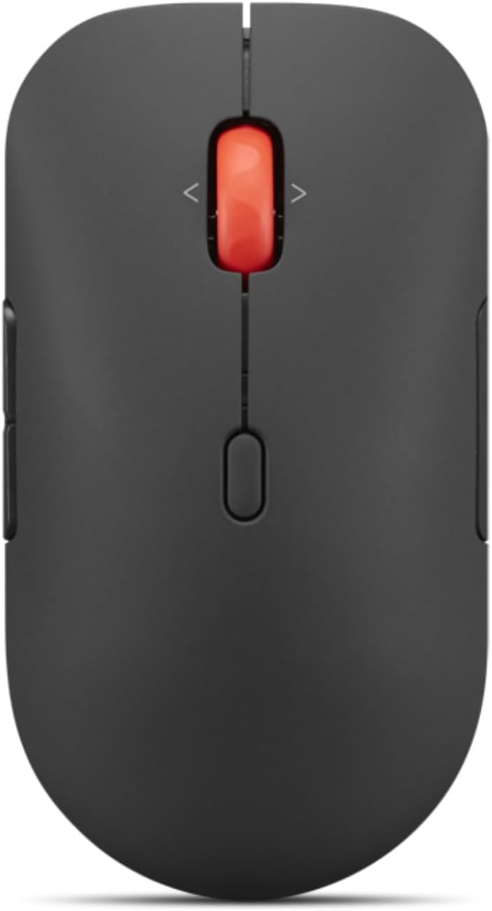 Lenovo Pro Plus 6050 - Mouse multifunzione - ottico - 6 tasti - senza fili - Bluetooth 5.3, 2.4 GHz - ricevitore wireless (USB) - nero - scatola marrone