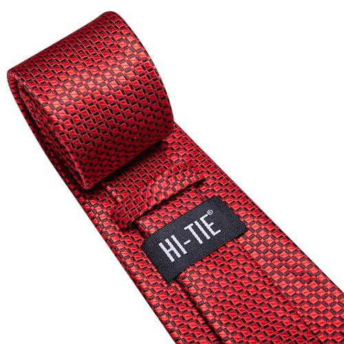 Image of Hi-Tie Mens 70inches Tie Set Extra Long Necktie for Men Cufflinks Handkerchief Big Tall Men Business Wedding