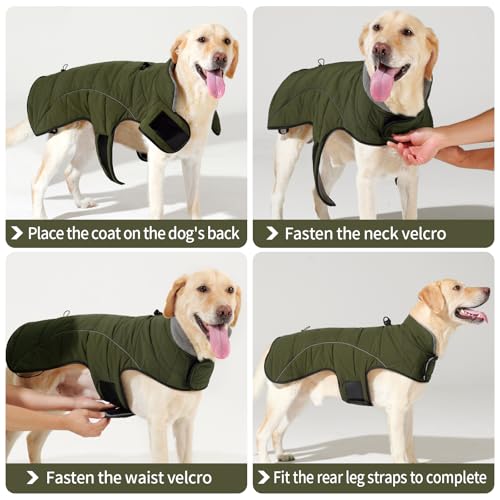 LIANZIMAU Hundejacke Wasserdichter Hundemantel Reflektierende Jacke für kaltes Wetter mit weichem Fleecefutter Warmer Mantel