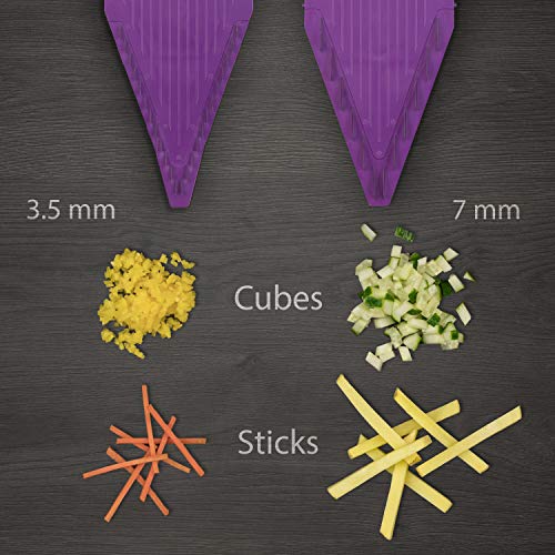 Börner Mandoline V5Powerline Plus Set-Coupe-légume & Fruit Professionnel en Tranche Fine + Poussoir de sécurté-Violet