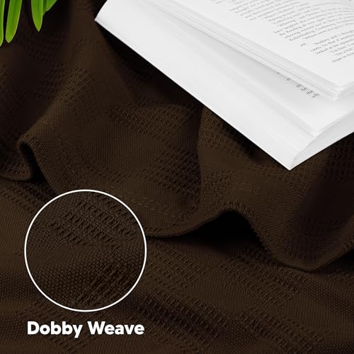 Utopia Bedding Brown 100% Cotton Blanket [Twin Size - 90x72 Inch] 350GSM Lightweight, Soft and Breathable Thermal Blanket for All Seasons