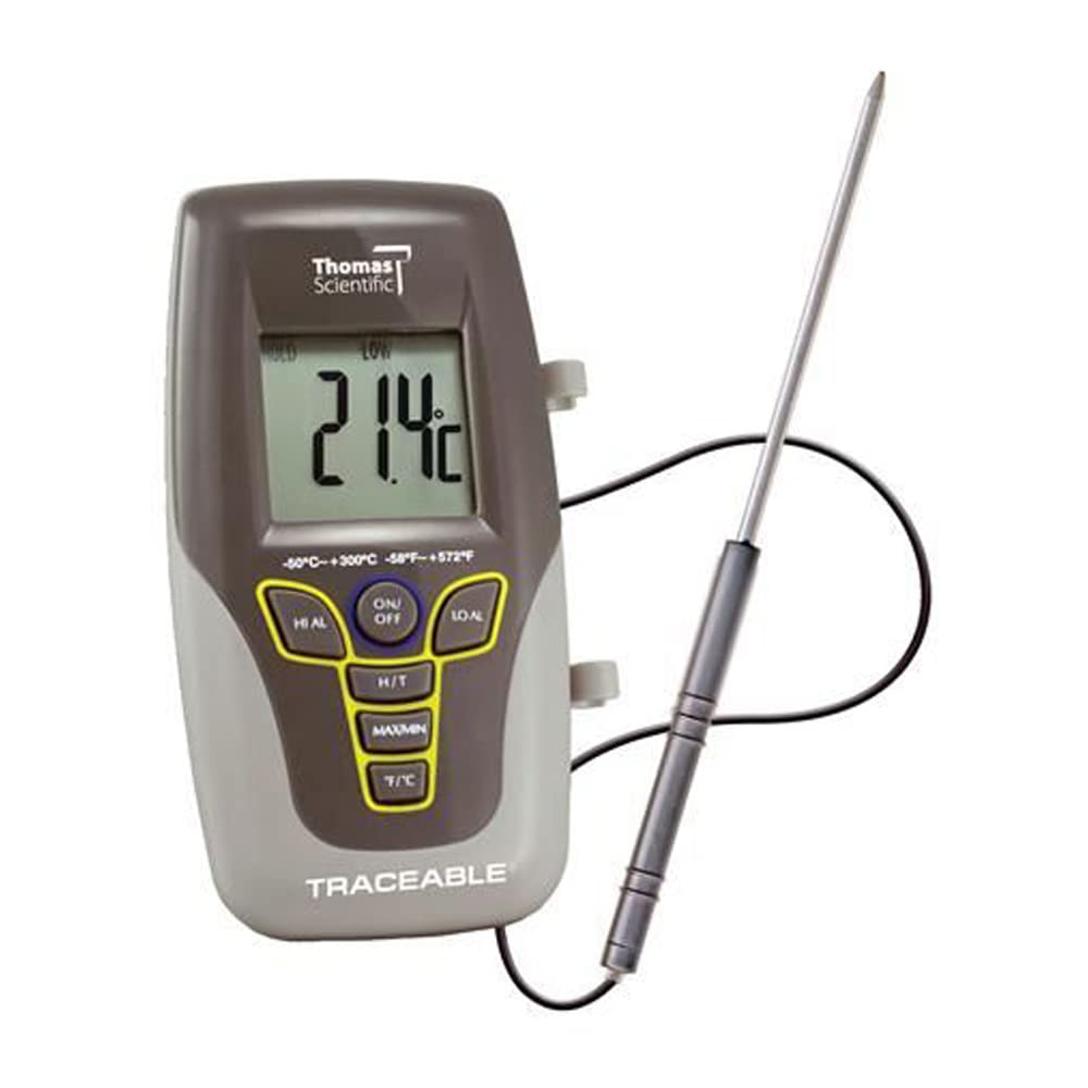 Thomas Traceable Kangaroo Thermometer, 7.5" Probe Length, -58 to 572 degree F, -50 to 300 degree C,4430