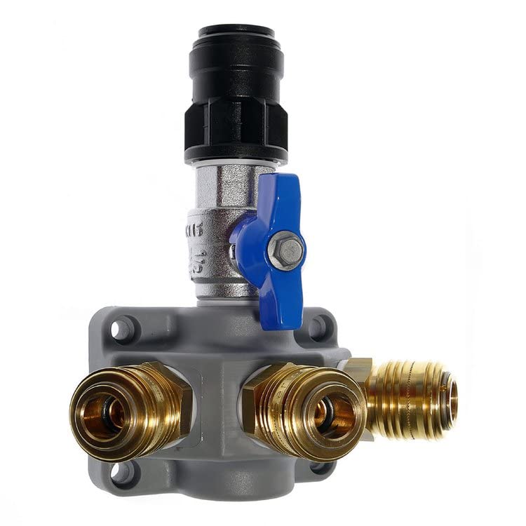 Druckluftverteiler EVASK 22-3, Ø 22 mm Kupplung 3-fach Steckverbinder Kugelhahn