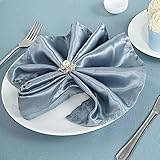BalsaCircle 10 pcs 20-Inch Dusty Blue Satin Table Napkins Reusable Washable Wedding Party Dinner...