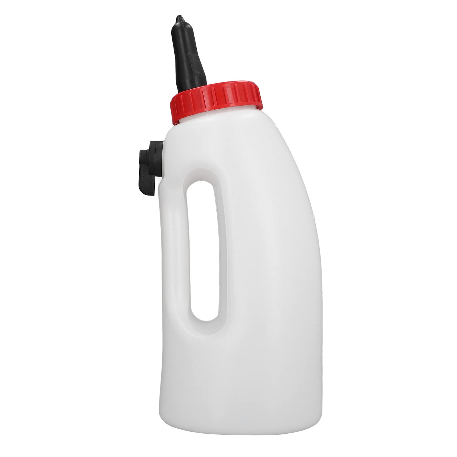 Bottiglia per latte per vitelli da 4 litri, mangiatoia per latte per vitelli appena nati, attrezzatura per l'alimentazione agricola con manico e capezzolo, valvola di controllo