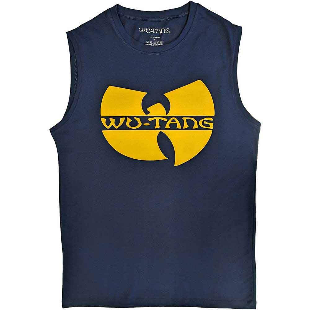 Wu-Tang Clan Tank Top Muscle T Shirt Logo Nowy oficjalny Unisex Demin niebieski