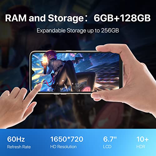 Image of UMIDIGI Power 7 MAX Unlocked Cell Phone,6GB+128GB 10000mAh Battery,6.7 inch Full Screen + 48MP AI Triple Camera Android Smartphone,NFC,GPS,Face & Fingerprint,BLE 5.0, WiFi 2.4GHz /5GHz,Warranty,Gold