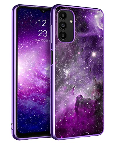 BENTOBEN Samsung Galaxy A13 5G Case, Slim Fit Glow in The Dark Hybrid Shockproof Hard PC Soft TPU Bumper Protective Girls Women Boy Men Cases Cover for Samsung Galaxy A13 5G 6.5 Inch, Purple Nebula