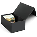 tutata 4X6 Index Card Holder, Index Card Storage Box 4 x 6 Inches, Fits 1200 Flash Cards - 1 Pack, Black