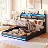 Letto Matrimoniale con Contenitore: Il sistema idraulico permette di sollevare facilmente il sommier. Facile da usare, offre un comodo spazio aggiuntivo per riporre biancheria da letto, vestiti e altri oggetti, per una camera pulita e ordinata.