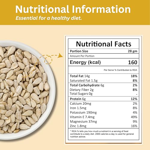 Image of Purevitr Sunflower Seeds | 400g | Raw Sunflower Seeds for Eating | Protein-Rich, High in Vitamin E, Fiber & Antioxidants | Healthy Snacks | No Preservatives (Pack of 1)