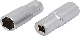 New Lon0167 1/4-inch Square Drive 12mm Hex 6 Point Impact Socket Silver Tone 2pcs(1/4-Zoll Square Drive 12mm Sechskant 6-Punkt-Stecksockel Silberfarbton 2St