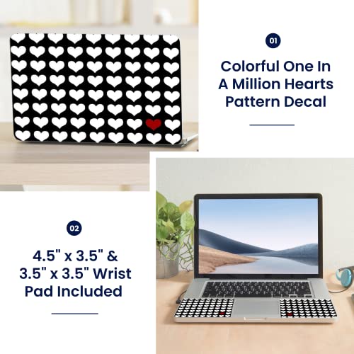Image of LSS 17 17.3 Inches Laptop Notebook Skin Sticker with 2 Wrist Pads - Reusable Cover Protector Vinyl Sticker Cover Decal Fits 17 inch - 19 inch HP Asus Acer - One in a Million Hearts Pattern