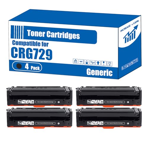 Image of Compatible for Canon CRG729 Toner Cartridges i-SENSYS LBP-7010C i-SENSYS LBP-7018C Printers, High Yield 1200 Pages, Accurate Imaging Rich Colors (4 Pack Black)