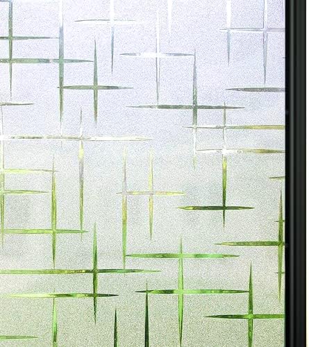 NIVIY Frosted Privacy Window Film Non Adhesive Window Static Cling Film Vinyl Removable Glass Window Covering for Home Office Rental Apartment (17.7" x 78.7")