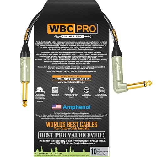 Câble guitare WBC-PRO-Guitare 20 AWG avec connecteurs Amphenol QM2R-AU dorés