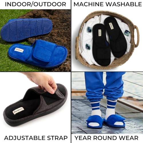 Dearfoams Men's Adjustable Indoor/Outdoor Memory Foam Machine Washable Summer Slide Slipper4