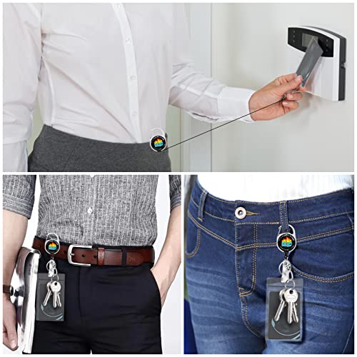 Dumpster Fire Lanyards For Id Badges And Keys, Funny Badge Reel Retractable Heavy Duty With 360° Swivel Carabiner Clip, I'm Fine Id Badge Holder With Breakaway Lanyard, Teacher Nurse Office Gifts #TOP2