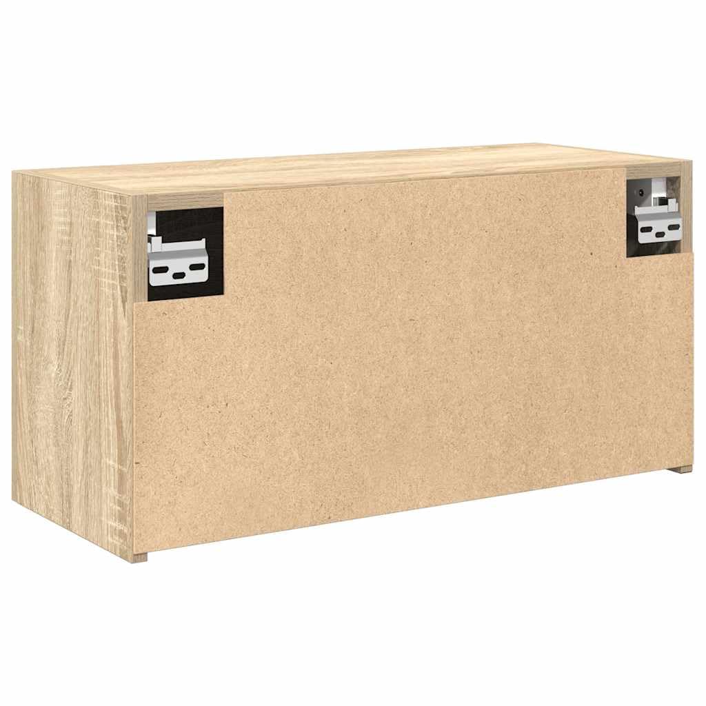 Tomostar Armoire Murale de Salle de Bain, Meuble Haut Salle de Bain Armoire de Toilette Suspendu chêne Sonoma 60x25x30 cm Bois ingénierie