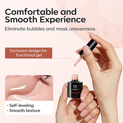 Modelones Builder Gel 6 Colors, 8-in-ONE Builder Nail Gel Set for Nails, Hard Gel Builder Nail Strengthener Extension Gel Base Gel Builder Gel in a Bottle - Image 8