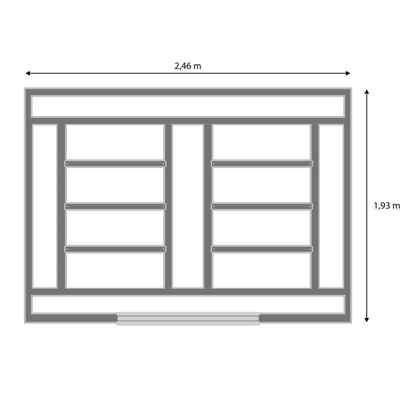 IDMarket - Abri de Jardin 5,3 m² Gris en Acier galvanisé avec Base