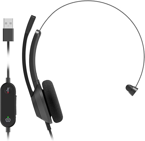 Cisco Auriculares 321 USB, auriculares con cable en la oreja, controlador Webex con USB-A, negro carbón, garantía de responsabilidad limitada de 2