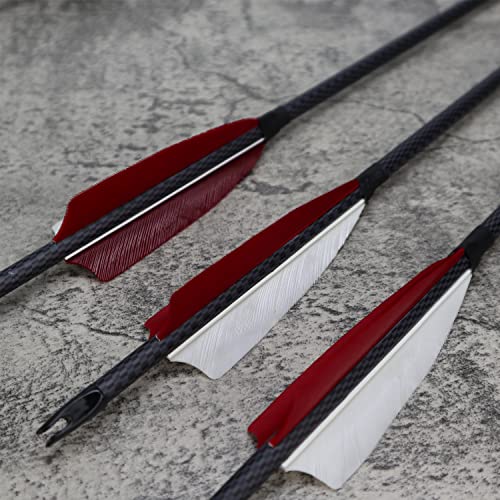 Hosolee 4 Inch Right Wing Real Feathers Archery Fletches For Diy Arrows Hunting Targeting (25 Pack) #TOP3