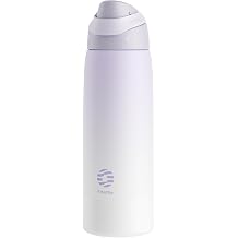 FJbottle Insulated Stainless Steel Water Bottle, 32 oz No Straw Leakproof Sports Water Bottle with Adjustable Handle for Travel Gym Workout Purple