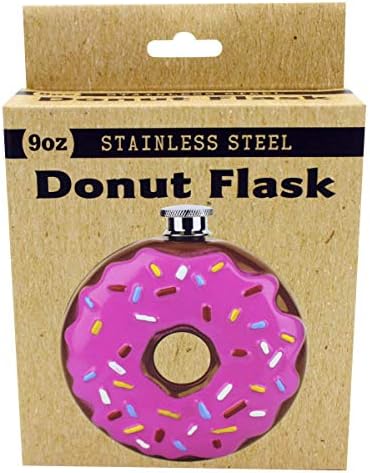 Donut Hip Flask 10 oz - Stainless Steel Liquor Holder image 4