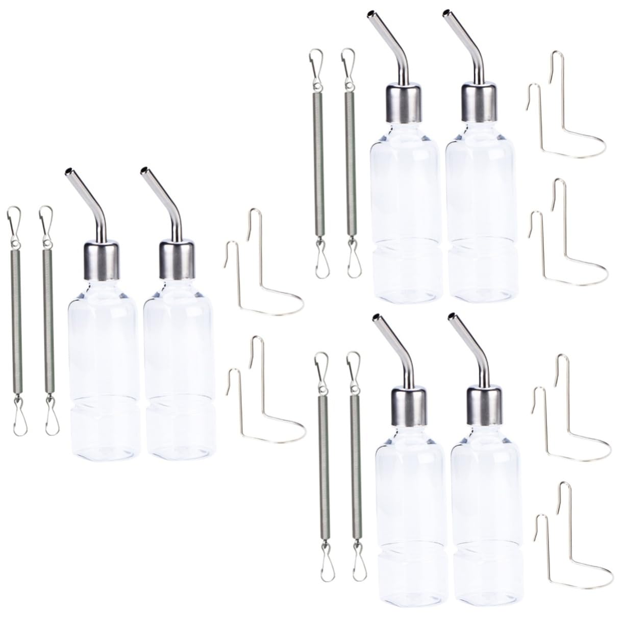 INOOMP 3 Set Di Bevitore Per Porcellini Dindia Bottiglia Dacqua Portatile Per Animali Domestici Beccuccio Per Perdite Acciaio Inossidabile 2 Pezzi * 3